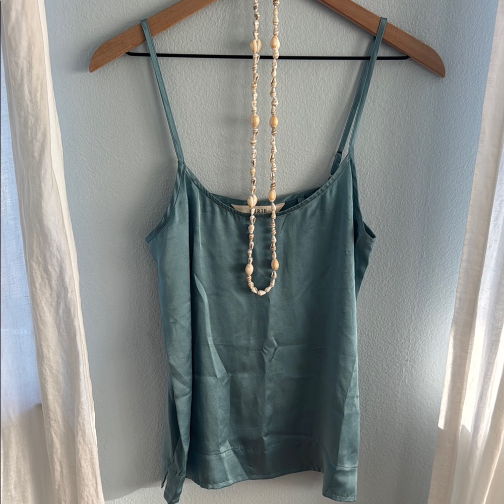 Chic Teal Spaghetti Strap Camisole Silk XS